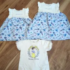 エルサとアナ ワンピース 110cm＆90cm　 白雪姫半袖Ｔシャツ　90cm