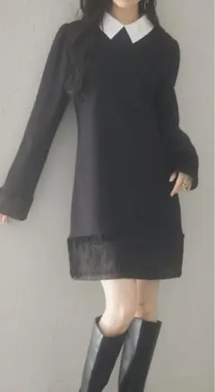 SAISON DE PAPILLON 2way ワンピース L ブラック