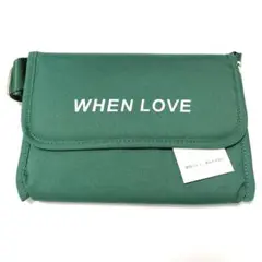 【新品未使用】WHEN LOVE メッセージプリント サコッシュ　緑　グリーン