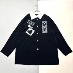 【新品】ALBEROBELLOアルベロベロ フェルトパッチワーク　刺繍付きシャツのサムネイル