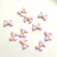 極小　星付き　リボン　パープルピンク　ネイルパーツ
