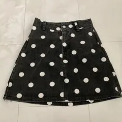 ドット　デニムスカート
