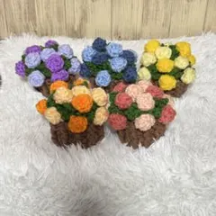 花束コースター　ブーケコースター　フラワーコースター　かぎ針編み　花　ドイリーのサムネイル
