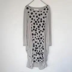 【ヒロミヨシダ】ワンピース チュニック ゆったり ドット柄 袖チュール 薄地 S