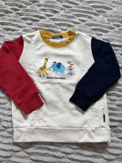 moujonjon 動物刺繍 クレイジーパターン トレーナー 110cmのサムネイル