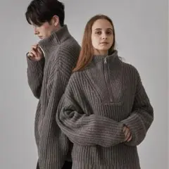 clelボリュームメランジニット