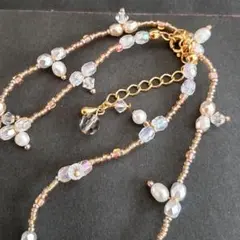 淡水パールとチェコビーズのネックレス 丸小ビーズ使用 品番97番