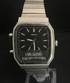 SEIKO アナデジ H357-5010 クォーツ スクエア ビンテージ 腕時計 