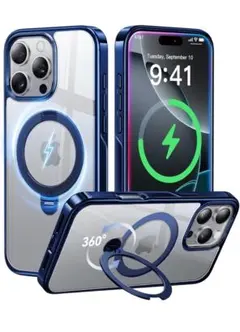 【透明な輝き＆360°回転スタンド】CASEKOO iPhone 16