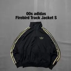 00s adidas トラックジャケット ファイヤーバード M 黒×金 ジャージ