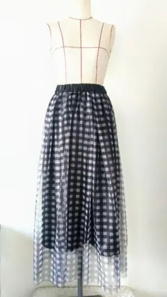 レディース ギンガムチェックロングスカート
