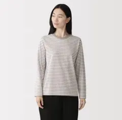 MUJI 天竺編みクルーネック長袖ＴシャツXL