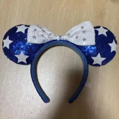 ディズニー カチューシャ 青 スパンコール