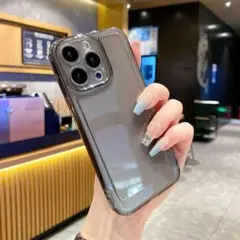 iPhone15 スマホケース　クリアケース　 ブラック　07