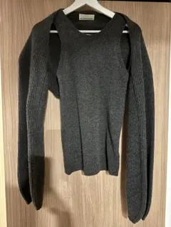 GALLARDAGALANTE NAVY レイヤード風 リブニットトップス