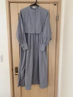 SENSE OF PLACE ベストレイヤードワンピース　グレー