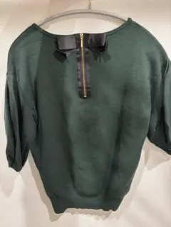 Te chichi ダークグリーン 半袖ニット
