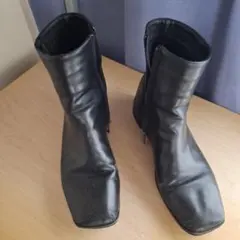 ブラックショートブーツ ジッパーコスプレ加工用