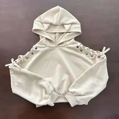 140 長袖　パーカー　ベージュ フード付きパーカー 9Y 新品