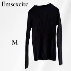 Emsexcite エムズエキサイト リブニット 長袖 トップス ブラック M