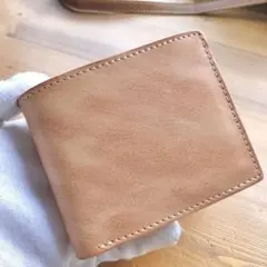 二つ折り財布 イタリア産ヌメ革 レザー メンズ 財布 長財布 ハンドメイド 男性