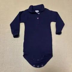 PETIT BATEAU ネイビー ポロ ロンパース 6m/67cm