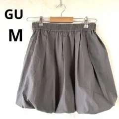 美品 GU M オリーブグレー バブルヘムミニスカート 重ね着 レイヤードにのサムネイル