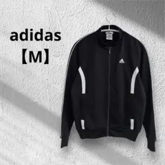 adidas ブラック ジャージトップス М ホワイトライン 上着 スポーツ