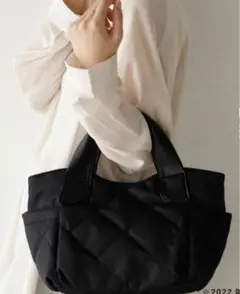 aroco 2way キルティング トート　ショルダー　バッグ ナイロン 黒