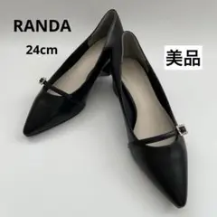 【美品】【人気商品】RANDA ビジューバックル　ポインテッドトゥ　パンプス