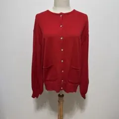 Give Re collectionパフスリーブニットカーディガン