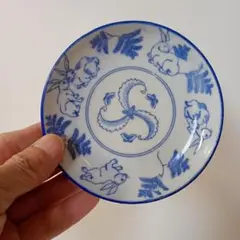 ＊図変わり印判　すずめ踊り　皿　銅版染付　銅摺り印判　明治　大正　古道具＊ 明治後期~大正銅判窓絵散らし図尺皿 | 吉祥寺PukuPuku