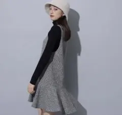 【未使用】Rirandture フレアヘムジャンスカ ツイード