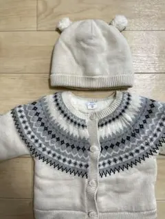 babyGAPノルディック柄　カーディガン、帽子セット