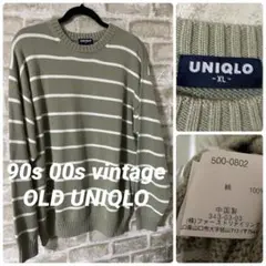 ビンテージ　90s 00s OLD UNIQLO メンズXL コットンニット