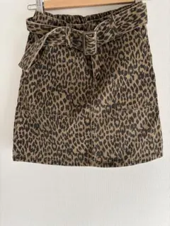 エムズエキサイト　レディース豹柄デニムスカートMサイズ