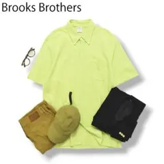 ブルックスブラザーズ 半袖 鹿の子 ポロシャツ L ライト グリーン メンズ