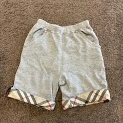 バーバリー 90cm グレー パンツ チェック柄折り返し