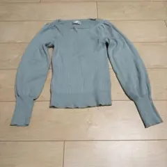 NOSTALGIA リブニット パフスリーブ 長袖 ライトブルーのサムネイル
