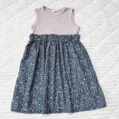 BEAMS mini ノースリーブ ドッキングワンピース 花柄のサムネイル