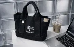 ※最安値【新品】イルビゾンテ キャンバストートバッグ ブラック チャーム付き