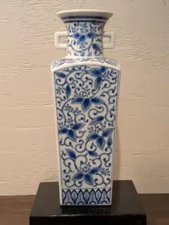 화선작 염색 당초문 귀 첨부 각 꽃병 화기 인테리어 화도구 높이 약 30 cm
