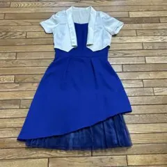 青と淡グリーン・イエロードレス、 シャンパンゴールドジャケットの2ウェイセット