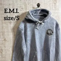 E.M.I. フード付きパーカー スウェット くすみカラー