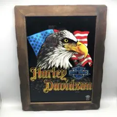 希少美品アメリカUSAハーレーダビッドソン木枠ビンテージパブミラー