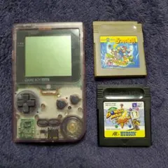 【動作確認済み】 ゲームボーイ ポケット クリアパープル 本体 + ソフト2本