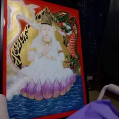 特大 白蛇 龍 龍神 お守り 縁起物 額 アルビノアオダイショウ 陰陽 易