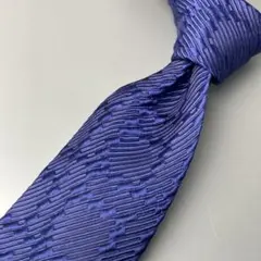 【現行】VERSACE　ヴェルサーチェ　立体エンボス　ネイビーシルクネクタイ