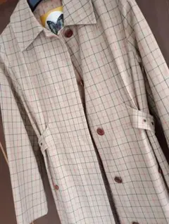 チェック柄トレンチコート ベージュ