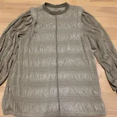HEYUMM　フリル袖 ブラウン　シャツ 長袖